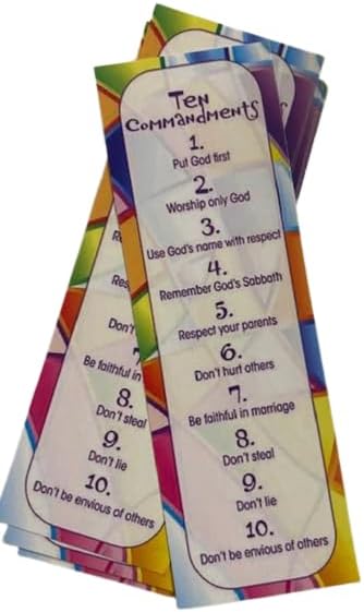 Miniatura 3 de (25 unidades) Marcadores de libros de los Diez Mandamientos para niños, marcadores religiosos, regalos cristianos, suministros inspiradores para la