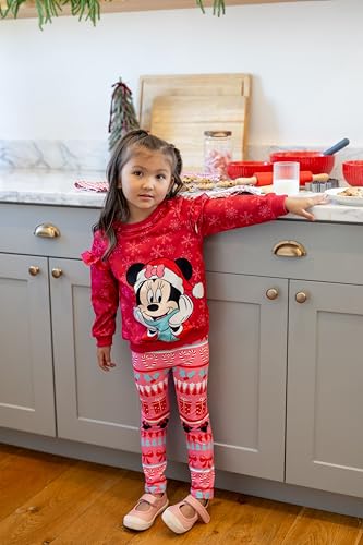 Image of Disney Frozen Minnie Mouse Stitch Princess Fall Toddler Girl Outfit 2 Piece Girl Clothes Long Sleeve Sweatshirt and Leggings