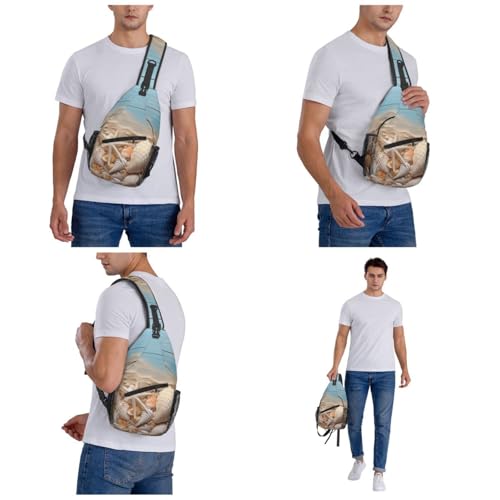 Sling Bag para mujer y hombre negro para viaje miniatura 6