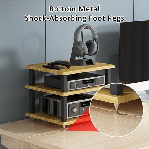 Scaffale angolare a 4 ripiani AV per centro di intrattenimento, elegante espositore per console di gioco, ricevitori stereo e giradischi, soluzione perfetta per il soggiorno