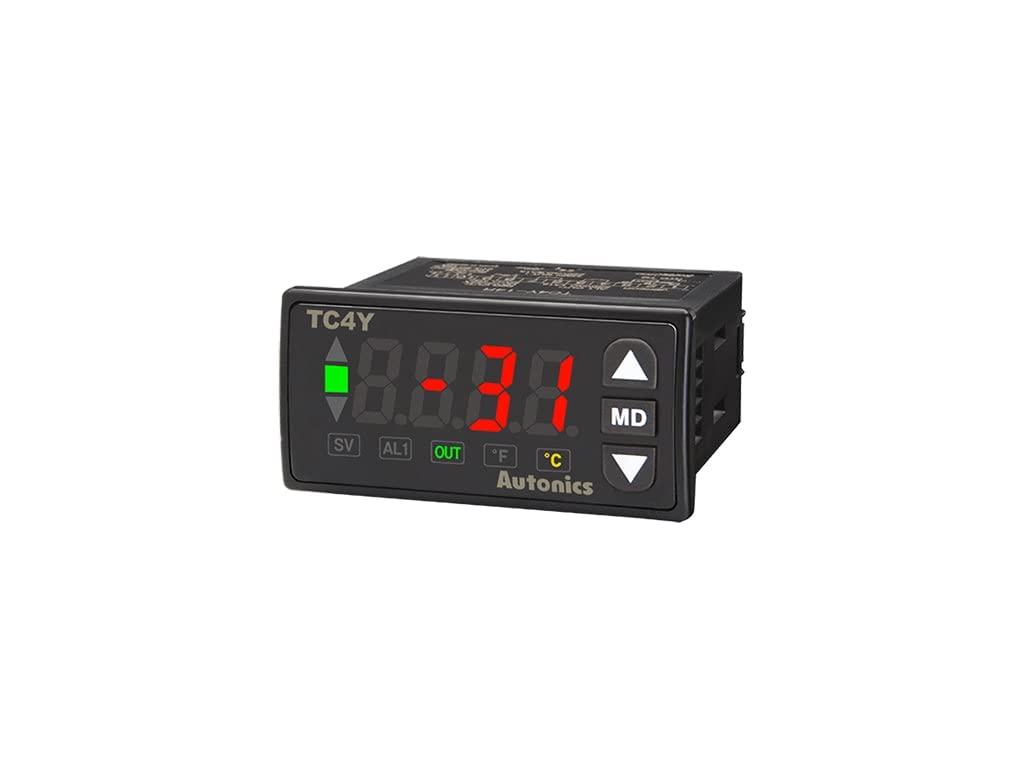 TC4Y-12R, Temp Control, Size 36 X 72mm, Single Display, 4 Digit, PID Control, Relay & SSR Output, 1 Alarm Output, 24 VAC / 24-48 VDC