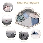 ETRONIK Weekender Overnight Bags for Women, Large Travel Duffle Bags with Shoe Compartment & Wet Pocket, Carry On Tote Bag Gym Duffel Bag with Toiletry Bags for Hospital 3 Pcs Set, Large Size - Image 3