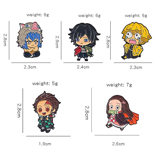 Anime Slayer Keychain Pin Set - Cartoon Figures 9 Hashiras Mini Katana Sword Key Chains Enamel Pin Jewelry Men Women2