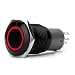 Drake Off Road Tools DC12V 16mm 5/8" Red Ring Led Metal Momentary Push Button Switch Car DIY Switch Black