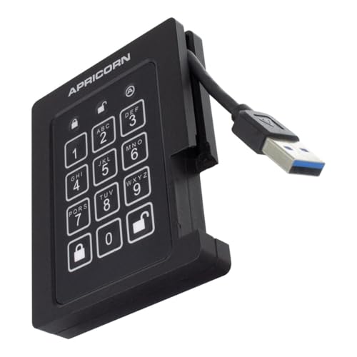 Image of Apricorn 4TB Aegis Padlock SSD 256-Bit, FIPS 140-2 Level 2 Validated Ruggedized USB 3.0 Encrypted External Portable Drive (ASSD-3PL256-4TBF)