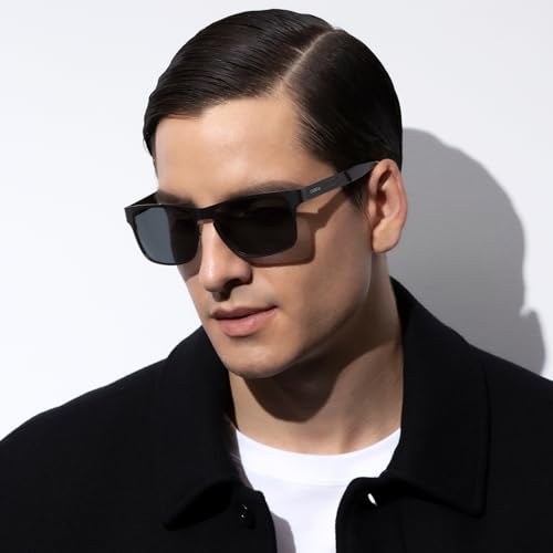 CARFIA Wide Spring Flexible Mens Sunglasses Polarized UV400 Classic Driving Metal Glasses CA52293