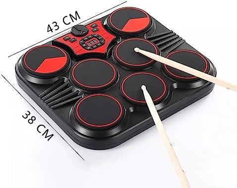 Electronic Drum Kit with Digital Panel and Headphone Jack, Built-in Speakers and Computer Connectivity, Perfect for Drum Enthusiasts.