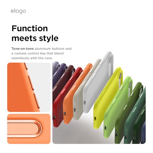 Image of elago for iPhone Air Case, Premium Magnetic Silicone Case, Compatible with MagSafe, Liquid Silicone Material, Protective Cover, Shockproof, Slim Phone, 6.5 inch (Orange)