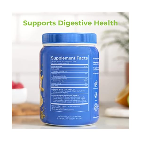 Balance of Nature Fiber & Spice Psyllium Husk, Flax Seed, Turmeric