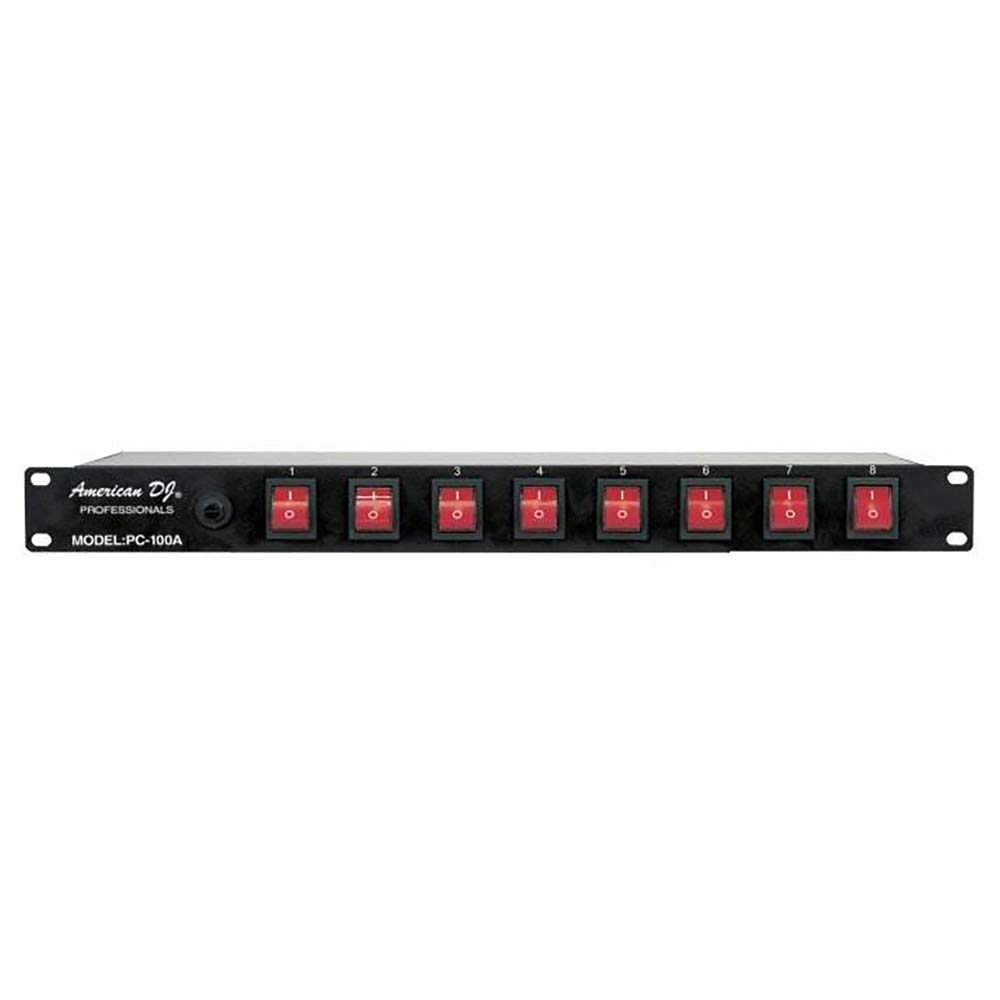 ADJ American DJ PC-100A 19 Inch Rack Light Power Distribution Center with On-Off Switches (4 Pack)