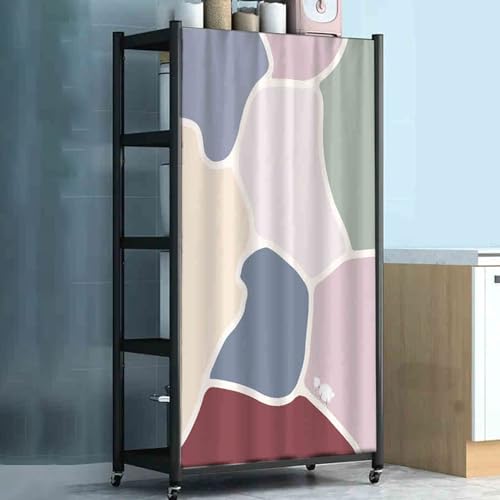 Machtiging Tende per Armadi per Scaffali,Tende Antipolvere per Scarpiera,Tende Antipolvere per Libreria,Antipolvere E Ombreggiante,Semplice Ed Elegante,Adatto per Armadi Lavatrici Scaffali