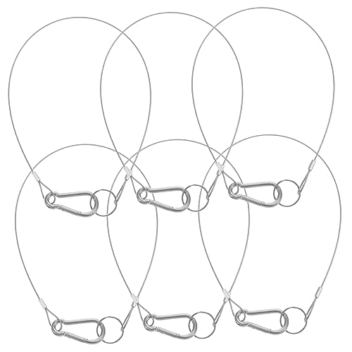 MUCKLILY Marine Safety Wire Lanyard Safety Wire Outdoor Cable Strap 6pcs Stainless Steel Lanyard