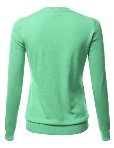Image of LALABEE Women's Crew Neck Gem Button Long Sleeve Soft Knit Cardigan Sweater