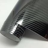 Black 6D Carbon Fiber Wrap Vinyl Roll for Cars, Arespark High Gloss Automotive Vinyl Film, Bubble Free, Air Release, for DIY Decor Interior Exterior, 1.5ft x 5ft