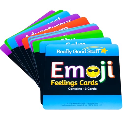 Image of Really Good Stuff Emoji Feelings Cards, 12-Pack, Ages 4+, PreK+