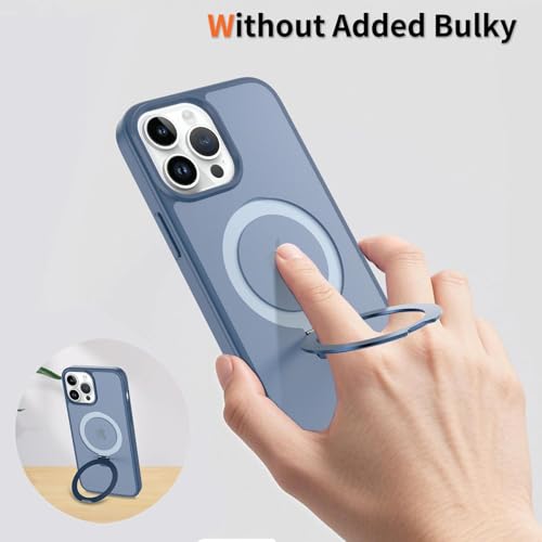 Image of Magnetic for iPhone 14 Pro Max Case, 6.7 inch, Compatible with MagSafe, Rugged Kickstand, Not-Yellowing Military-Grade Protection, Matte Blue