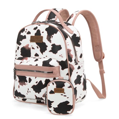 Image of Montana West Wrangler Cow Print Backpack Cute Daypacks Large Bookbag Purse for Women WG133-8603PK