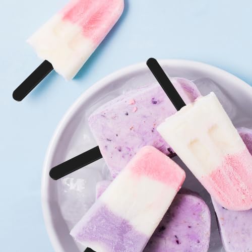 30 Stück 11,5 cm Große Acryl-Stäbchen, Eisstiele, Wiederverwendbare Eisstiele, Kuchenformen, Mini-Eisstiele, Kuchenstäbchen, für selbstgemachtes Eis, Kuchen, DIY-Kunst (Schwarz)