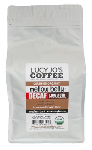 Lucy Jo's Coffee, Organic Decaf Mellow Belly Low Acid Blend,...