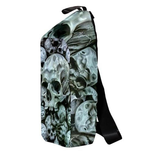 Sac à dos effrayant crânes humains multicolore compact 16cm - 3