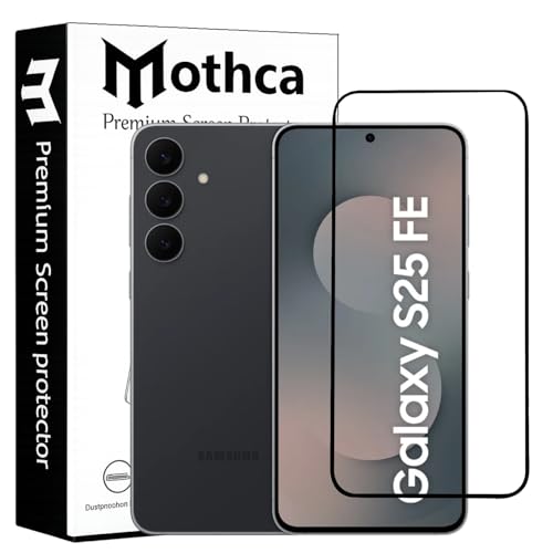 Image of Mothca Military-Grade Tempered Glass Screen Protector Compatible for Samsung Galaxy S25 FE with Edge to Edge Coverage - Case Friendly, Anti-Scratch & Bubble-Free Installation Kit