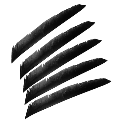 PATIKIL Plumas de Flecha, Paquete de 50 Plumas de Pavo de 11 Pulgadas para Flechas de Arquería, Plumas de Flecha de ala Derecha en Forma de Escudo para Tiro al Blanco DIY, Negro