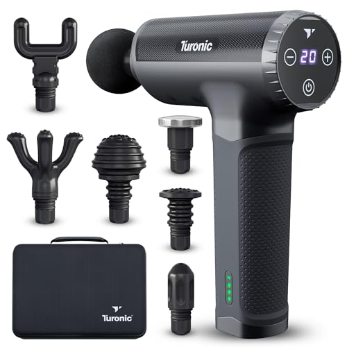 Image of Turonic GM5 Handheld Massage Gun - Deep Tissue Percussion Massager for Muscle Relaxation, 20 Speeds, 7 Heads, Easy-To-Use, Quiet and Powerful for Athletes Personal Use, Shoulder, Leg, Foot, Back, Body