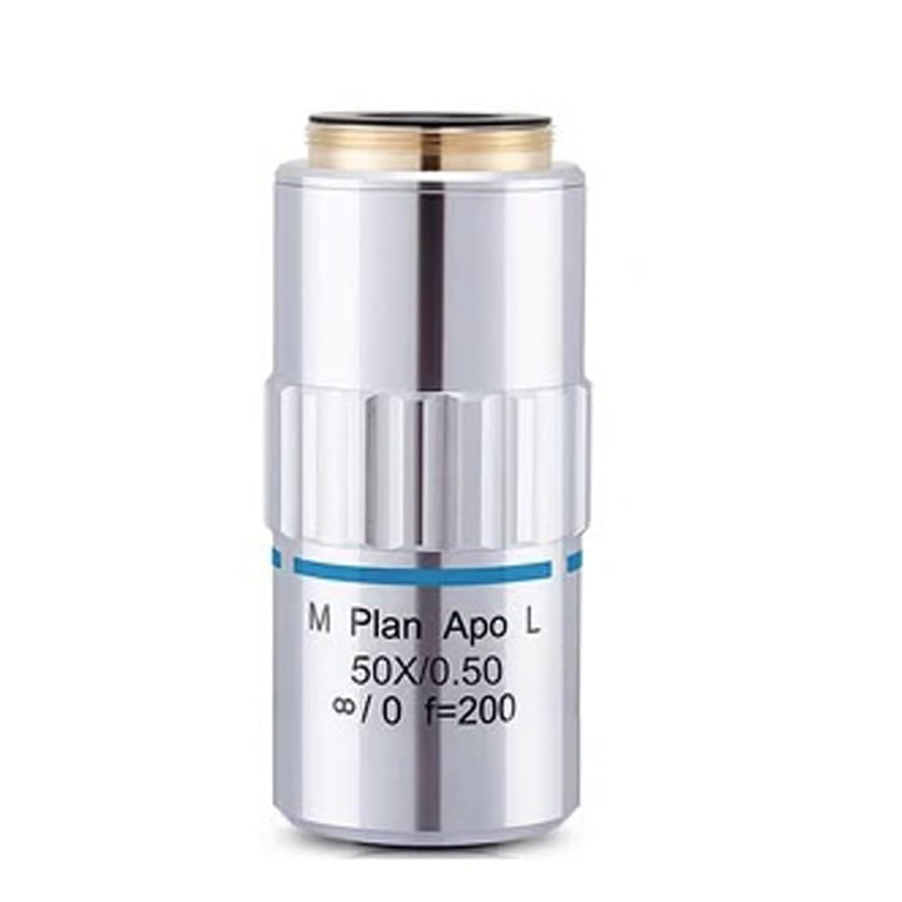 Microscope 2X 5X 10X 20X 50X Barlow Auxiliary Objective Lens for 1000X 2000X 4000X C Mount Coaxial Light Monocular Zoom Lens(50X)