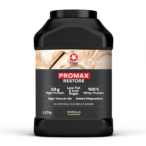 MaxiNutrition Promax Powder - Vanilla - Restore Whey Concentrate Protein Powder for Muscle Growth and Development - 1.12kg - 32 Servings