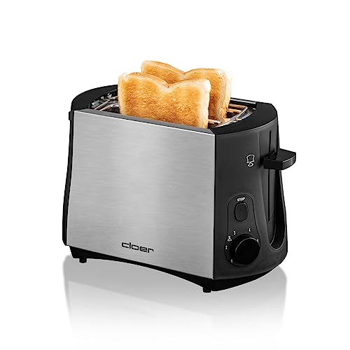 Cloer 3419 Toaster für 2 Toastscheiben, 825 W, integrierter Brötchenaufsatz,
