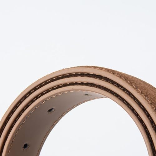 Business Waist Strap Casual Retro Trendy Frosted Cowhide Belt Women Luxury Design Pin Buckle Waistband Gifts(Brown)3