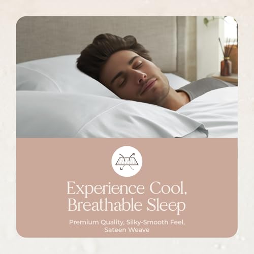 Image of 100% Organic Cotton Pillow Cases Standard Size Set of 2-100% Cotton Pillowcases GOTS Certified 300 Thread Count - Naturally Cooling Comfortable Breathable & Soft Pillow Cases (Shore, Standard)