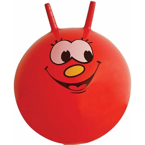 BARGAIN4ALL Space Hopper Jumping Hop Ball - Indoor and Outdoor Activities - Sit and Bounce on Ball - for Children and Adults - Kangaroo Bouncer Toy with Handles (Red) Cover