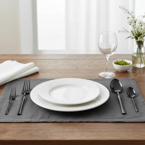 Image of Elegant Handle Black 20 Pcs Heavy Duty Stainless Steel Cutlery Set for Dining Table (4 pcs Spoon Set+4 pcs Forks Set+4 pcs Butter Knife+4 pcs Dessert Spoon+ 4 Pcs Fuit Fork for Kitchen)