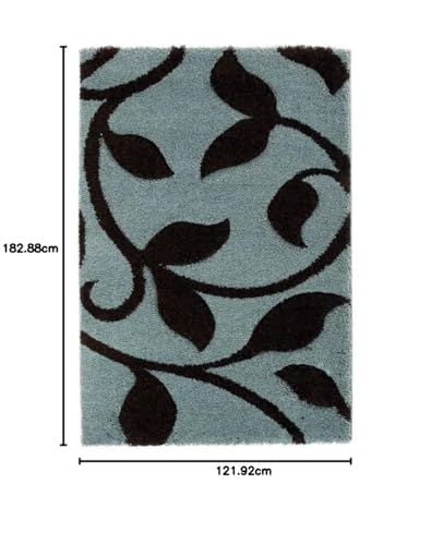 Image of Florida Collection Fur Rectangular Rugs And Carpet For Bedroom, Living Room (4X6Feet, Blue|Brown)
