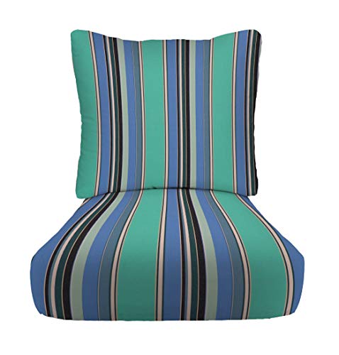 RSH DECOR: Deep Seating Cushion with Pillow Back | 24” x 24” Seat | Sunbrella Performance Fabric | Water and Fade-Resistant | Outdoor Chair Cushion Set for Patio Furniture | Dolce Oasis