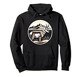 Pronghorn Antelope, Mountain Landscape with Pronghorn Pullover Hoodie