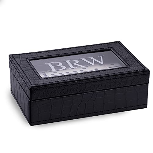 Custom Personalized Luxury Designer Double 9 Leather Domino Set, 55 Pieces, with White Playing Pieces & Crocodile Debossed Leather Storage, Perfect Coffee Table Décor and Game for The Family