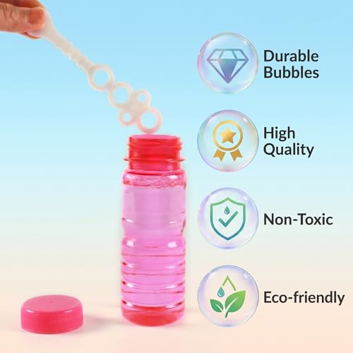 novelinks Big Bubble Bottle 24 Pack, 4oz Blow Bubbles Solution for Kids Novelty Summer Toy, Bubbles Party Favors Bubbles Bulk Assorted Colors Set by novelinks - Image 2