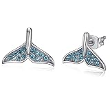 Y.M.Evergreen Fishtail Rings 925 Sterling Silver Mermaid Tail Ring Adjustable Fit for Any Finger wit