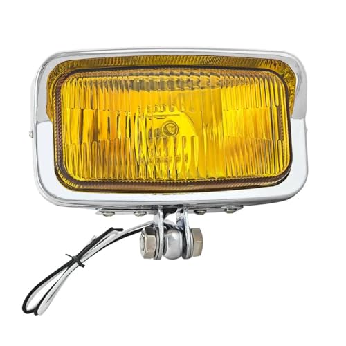 Phare LED carré moto universel à haute luminosité avec visière anti-éblouissement et support