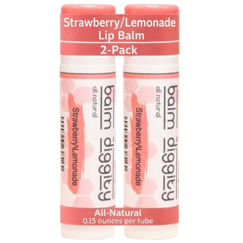 It's The Balm Diggity Strawberry Lemonade Lip Balm with Beeswax, Coconut Oil, Jojoba Oil, Shea Butter & Natual Flavor Stick - Moisturizing Care for Soft Smooth Lips with Strawberry Scent - 2 Pack