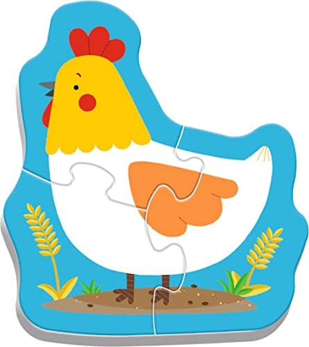 Trefl Zwierzątka na Wsi Puzzle 4 w 1 Baby Classic z Grubego Kartonu dla Dzieci od 2 lat