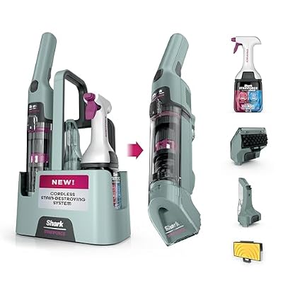 Shark StainForce Cordless Spot Cleaner, Dual-Activated Easy Spray Formula, OXY-Powered Stain Cleaning, Indoor + Outdoor, Carpets, Upholstery, Car Seats & Stairs, Pet Urine & Odor Remover, HX101