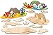 Baker Ross 3D-Bastelsets Meerstiere aus Holz (4er-Pack), für Kinder zum Dekorieren und Zusammenbauen