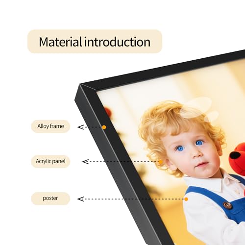 Cjgyz Poster Frame | 24x36 In, Black, Set of 2 | Front-Loading Metal Snap Frame | Coated Aluminum/High-Definition Plexiglass | for Posters/Pictures by Cjgyz - Image 5
