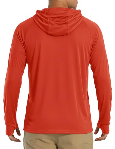 Image of MAGCOMSEN Men's Hooded UPF 50+ Sun Protection T Shirts Long Sleeve Athletic Fishing Shirts Rash Guards