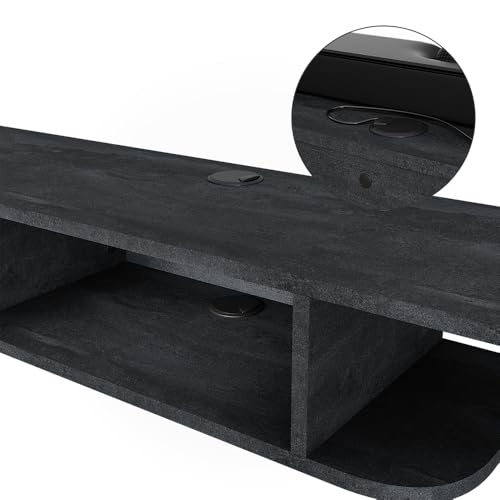 Vicco Mobile Tv Lorio, Calcestruzzo Nero, 105 X 18.2 Cm Con Scomparti Aperti - 6