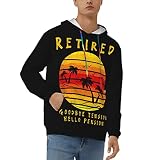 NLWQEKV Retired Goodbye Tension Hello Pension Sudadera con Capucha para Hombre de Manga Larga con Estampado gráfico Divertido