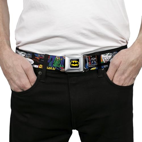 Buckle-Down Sicherheitsgurt – Batman & Joker Comic Strip – 2,5 cm breit – 50,8–91,4 cm lang, Mehrfarbig, Weit 2.5 cm/50-90 cm Länge